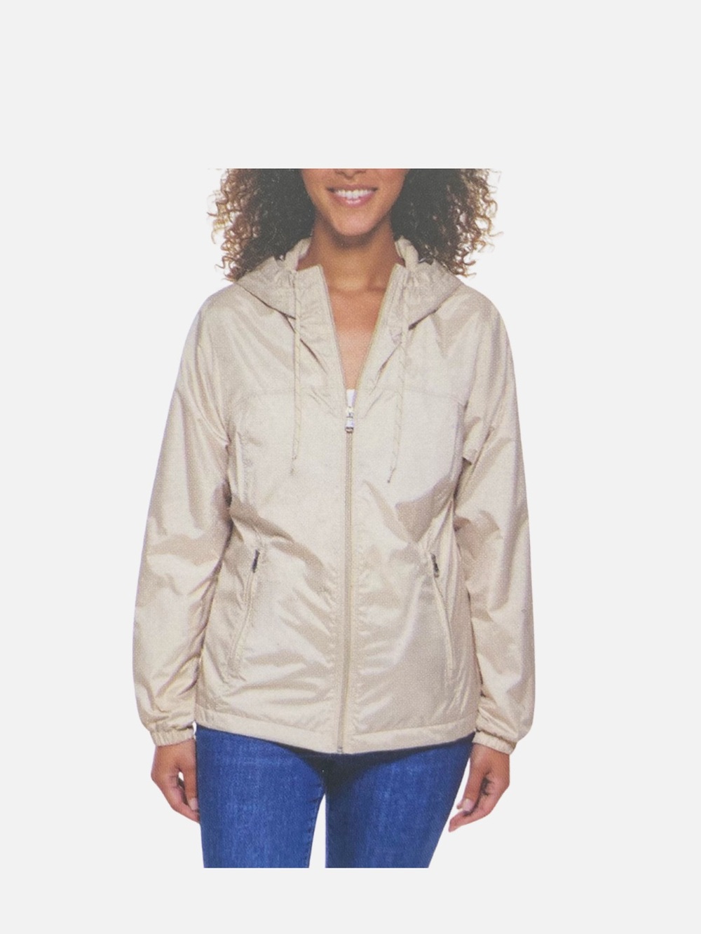 Calvin Klein Women's Fleece-Lined
Windbreaker Hooded Jacket Putty Beige S